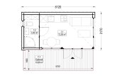Casetta in legno da giardino INES (34 mm + rivestimento), 6x3 m, 18 m² specification 1