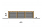 Garage in legno triplo con tetto piano SILVIA TRIO F (34 mm + rivestimento), 9x6 m, 54 m² specification 2