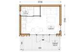 Casetta in legno da giardino TONIA PLUS (Coibentata, 34 mm + rivestimento), 5x3 m, 15 m² specification 1