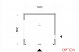 Garage in legno doppio con tetto piano SILVIA DUO F (34 mm + rivestimento), 6x6 m, 36 m² specification 7