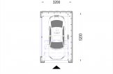 Garage in legno con tetto piano STELA F (struttura in legno), 3.2x5.2 m, 16.6 m² specification 1