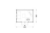 Casetta in legno da giardino RENNES (34 mm), 4x3 m, 12 m² specification 1