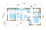 Casa prefabbricata abitabile LUCIA 2 PV (Coibentata PLUS, 44 mm + rivestimento), 50 m² specification 1