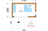 Ufficio in legno da giardino PREMIUM S (Coibentata PLUS, 34 mm + rivestimento), 4.1x2.4 m, 10 m² specification 1