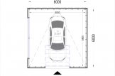 Garage in legno con tetto piano STELA F (struttura in legno), 6x6 m, 36 m² specification 1