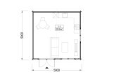 Casetta in legno da giardino WISSOUS (34 mm), 5x5 m, 25 m² specification 1