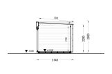 Casetta in legno da giardino INES con porticato (34 mm + rivestimento), 6x3 m, 18 m² specification 6