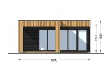 Casetta in legno da giardino INES PLUS con porticato a L (Coibentata, 34 mm + rivestimento), 6x6 m, 36 m² specification 2