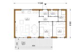 Casa in legno abitabile BELLA 2 RV (Coibentata PLUS, 44 mm + rivestimento), 60 m² specification 1