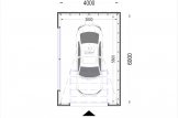Garage in legno con tetto piano STELA F (struttura in legno), 4x6 m, 24 m² specification 1