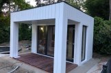 Sauna da esterno con spogliatoio DELLA (34 mm + rivestimento), 4,6 x 2,6 m, 9,3 m², terrazza di 6,7 m² customer 3