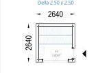 Sauna da esterno DELLA (34 mm + rivestimento), 2,6 x 2,6 m, 5 m² specification 1