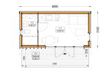 Casetta in legno da giardino EVELIN PLUS (Coibentata, 34 mm + rivestimento), 6x3 m, 15 m² specification 1