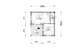 Casetta in legno da giardino OLIVIA S (34+34 mm), 6x6 m, 27 m² + 8 m² di porticato specification 1