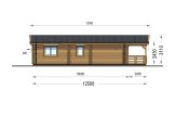 B-Ware: Casa in legno abitabile con porticato DONNA S (Coibentata PLUS, 44+44 mm), 63 m² + 11.5 m² specification 3