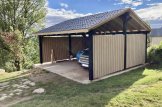Tettoia auto in legno doppia LUNA DUO 6x6 m con una parete laterale customer 3