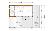 Casetta in legno da giardino INES PLUS con porticato frontale (Coibentata, 34 mm + rivestimento), 6x6 m, 36 m² specification 1