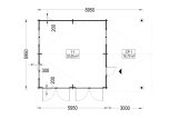 Garage in legno doppio MULTI (44 mm) 6x6 m con tettoia auto in legno 3x6 m specification 1
