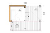Casetta in legno da giardino INES con porticato (Coibentata, 34 mm + rivestimento), 6x3 m, 18 m² specification 1