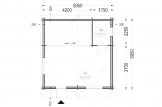 Casetta in legno da giardino NINA S (Coibentata, 44+44 mm), 6x6 m, 36 m² specification 1