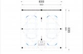 Tettoia auto in legno doppia LUNA DUO 6x6 m con una parete laterale specification 1