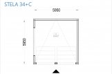 Garage in legno doppio con tetto piano SILVIA DUO F (34 mm + rivestimento), 6x6 m, 36 m² specification 1