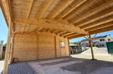 Tettoia auto in legno doppio 5.5x6 m con ripostiglio attrezzi (44 mm), 2x6 m customer 2