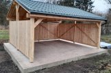 Tettoia auto in legno doppia LUNA DUO 6x6 m con parete a forma di L customer 1