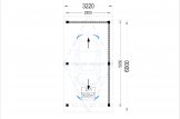 Carport tettoia auto in legno LUNA 3.2x6 m con parete a forma di L specification 1