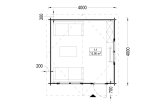 Casetta in legno da giardino DREUX (34 mm), 4x4 m, 16 m² specification 1