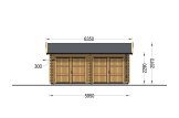 Garage in legno doppio ALTERNATIVE (44 mm), 6x6 m, 36 m² specification 2