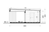 Casetta in legno da giardino INES PLUS con porticato a L (34 mm + rivestimento), 6x6 m, 36 m² specification 6