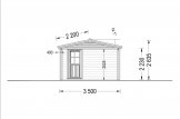 Casetta in legno LUNA (66 mm) 9 mq + 12 mq di porticato specification 2