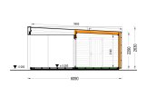 Casetta in legno da giardino INES PLUS con porticato a L (Coibentata, 34 mm + rivestimento), 6x6 m, 36 m² specification 6