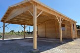 Tettoia auto in legno doppio 5.5x6 m con ripostiglio attrezzi (44 mm), 2x6 m customer 1