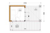 Casetta in legno da giardino INES con porticato (Coibentata, 34 mm + rivestimento), 6x3 m, 18 m² specification 1