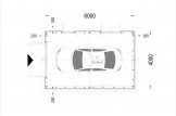 Garage in legno LORA (struttura in legno), 4x6 m, 24 m² specification 1