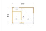 Ufficio in legno da giardino PREMIUM S (Coibentata, pannelli SIP), 7x5 m, 35 m² specification 1