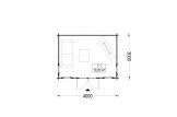 Casetta in legno da giardino POOLHOUSE (44 mm), 4x3 m, 12 m² specification 1