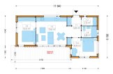 Casa in legno abitabile LUCIA 2 RV (Coibentata PLUS, 44 mm + rivestimento), 50 m² specification 1