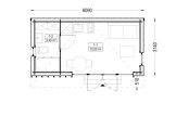 Casa mobile EVELIN M (34 mm + rivestimento), 6x3 m, 15 m² specification 1