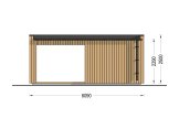 Casetta in legno da giardino INES con porticato (Coibentata, 34 mm + rivestimento), 6x3 m, 18 m² specification 4
