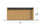 Casetta in legno da giardino INES PLUS con porticato a L (Coibentata, 34 mm + rivestimento), 6x6 m, 36 m² specification 4