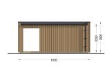 Casetta in legno da giardino INES PLUS con porticato (Coibentata, 34 mm + rivestimento), 6x3 m, 18 m² specification 4