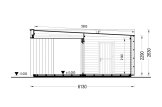 Casetta in legno da giardino INES PLUS con porticato a L (34 mm + rivestimento), 6x6 m, 36 m² specification 6