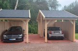 Carport tettoia auto in legno LUNA 3.2x6 m con una parete laterale customer 1