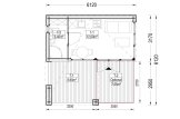 Casetta in legno da giardino INES PLUS con porticato a L (34 mm + rivestimento), 6x6 m, 36 m² specification 1