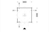 Casetta in legno da giardino ADAM S (44 mm), 3x3 m, 9 m² specification 1
