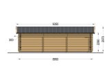 Garage in legno triplo TRIO (44 mm), 9x6 m, 54 m² specification 3