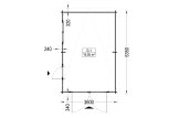 Garage in legno a tetto piatto MODERN (44 mm), 3.6x5.4 m, 20 m² specification 1